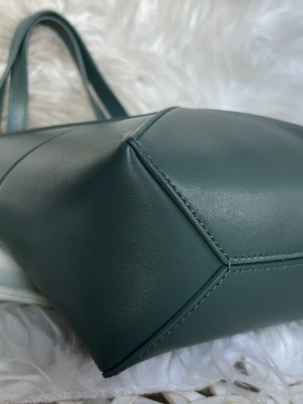 LOEWE Mini Fold Tote in green shiny calfskin-NWOT, current season color!